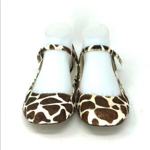 Facade Cow hide natural size 8 M Mary Jane flats